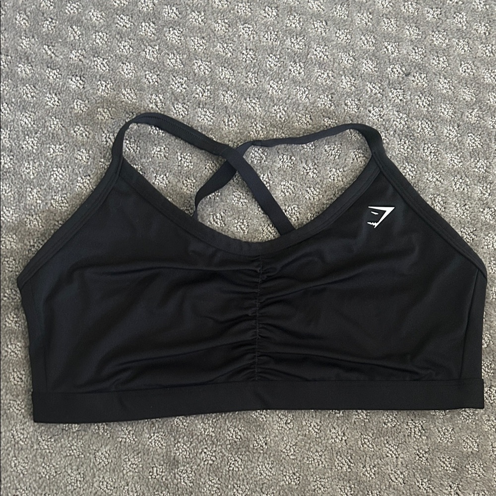 Gymshark Black Ruched Sports Bra